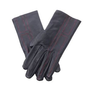Hermes Gloves Navy Lambskin Gloves Ladies Used A